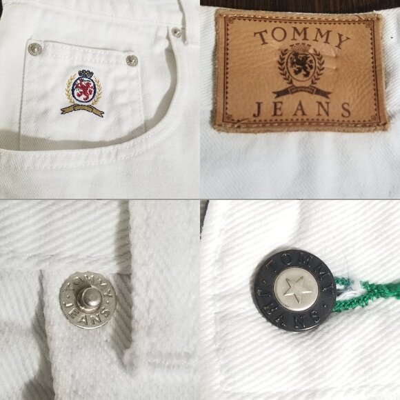 VTG Tommy Jeans Baggy Streetwear Big Flag Logo Denim Jean Shorts OG Y2K Skate 33 - Picture 8 of 15